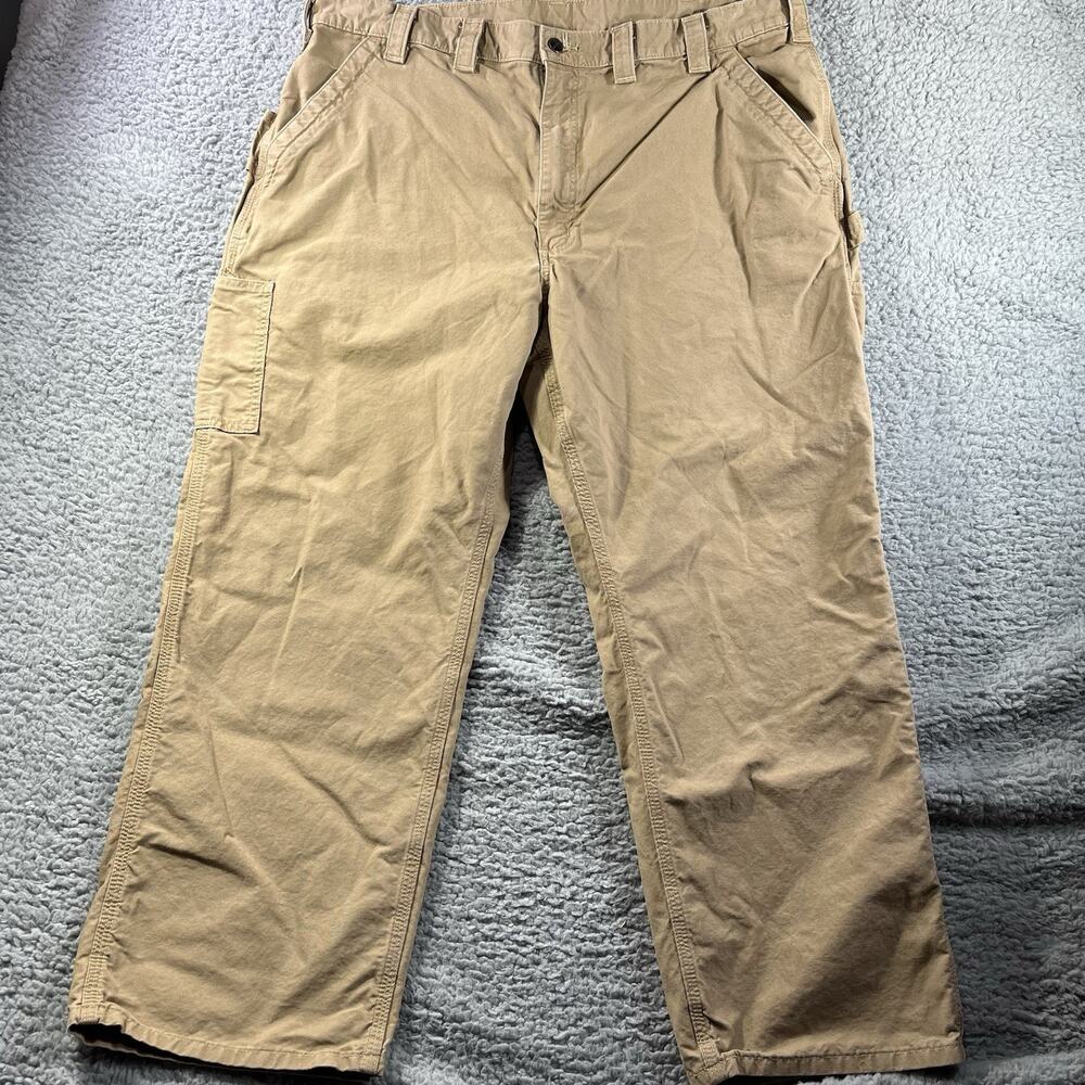 Carhartt B151 DKH Loose Fit Canvas Work Pants Mens Tagged 44x30 FITS 42x30 Tan